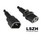 Preview: IEC cable C13 to C14, YP-32/YC-12 LSZH, 1mm², extension, VDE, black, length 1.00m
